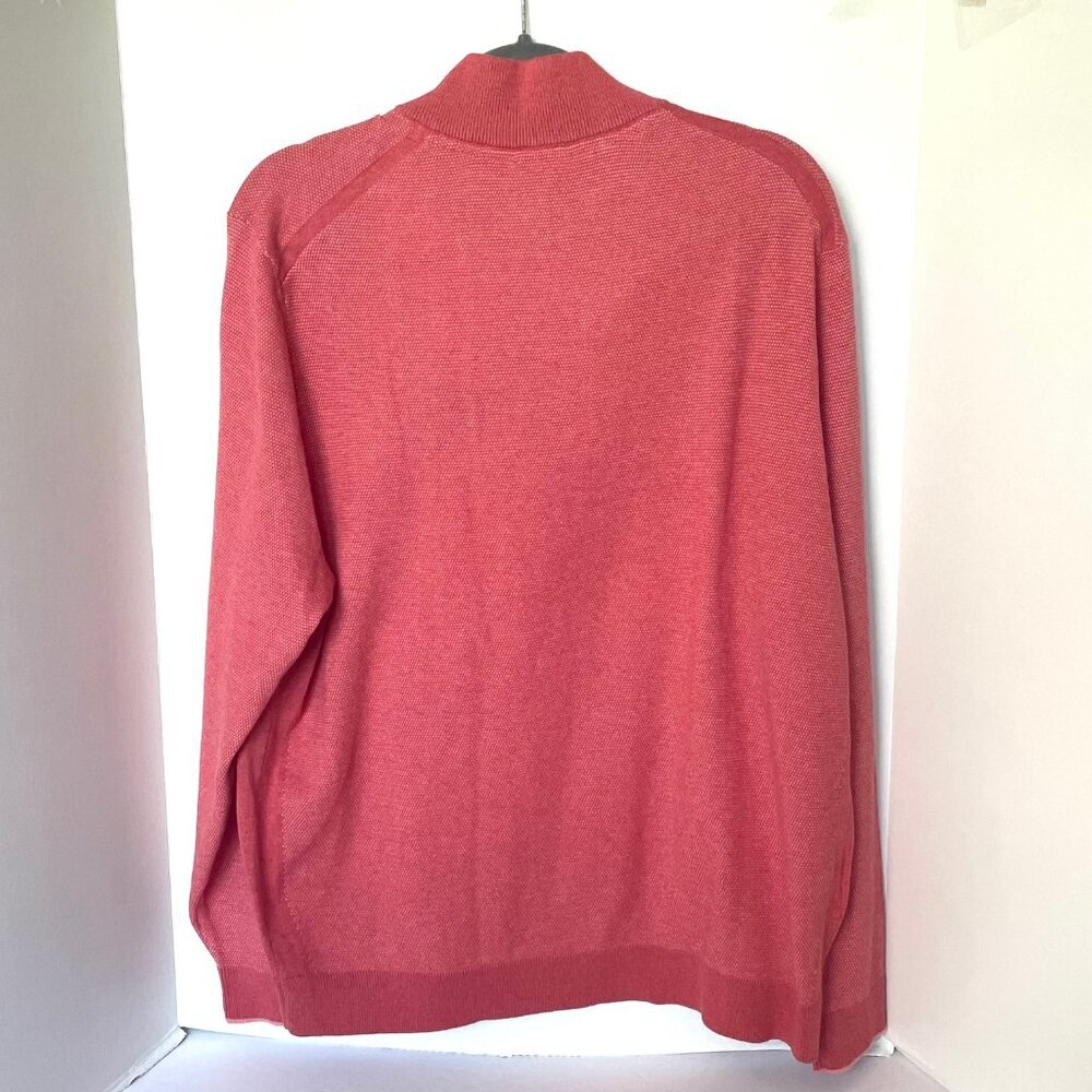 Tommy Bahama Men’s XL Half Zip Coolside IslandZone Coral Sweater - Picture 2 of 5